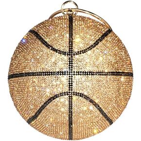 Gripit Women's Bling Basketball Purse with Diamond Accents Round Ball Crystal Bag Purse Wristlet Handbags Gold Clutch in Kuwait