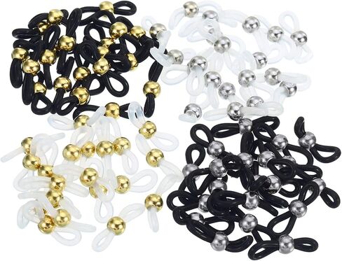 PATIKIL Eyeglass Chain Connector Retainer Assorted, 80 Pack Adjustable Anti Slip Silicone Rubber Strap Holder Chain End Loop Bead Style for Sunglasses in Saudi Arabia