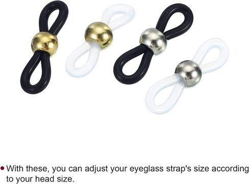 PATIKIL Eyeglass Chain Connector Retainer Assorted, 80 Pack Adjustable Anti Slip Silicone Rubber Strap Holder Chain End Loop Bead Style for Sunglasses in Saudi Arabia