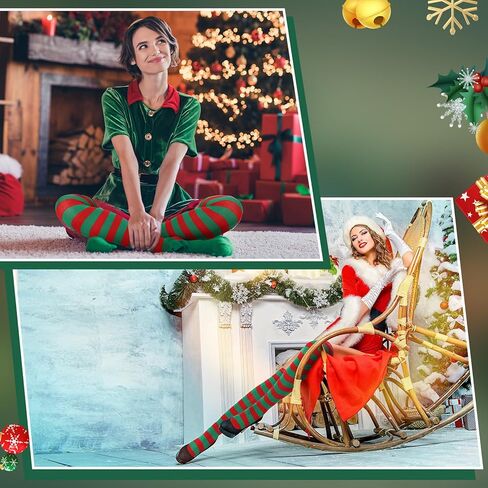 kymqlyw 6 Pairs Over Knee Long Striped Socks for Women Thigh High Sock Stockings Christmas Girls Party Stocking Costume in Kuwait