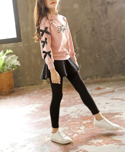 Urtrend Little Girls' Kids 2 Pieces Long Sleeve Top Pants Leggings Clothes Set Outfits in Kuwait