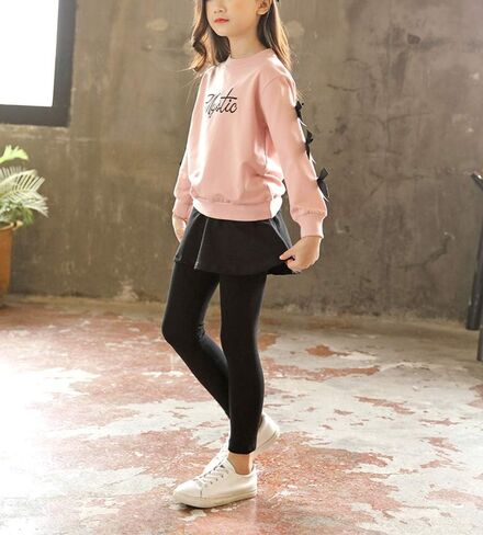 Urtrend Little Girls' Kids 2 Pieces Long Sleeve Top Pants Leggings Clothes Set Outfits in Kuwait