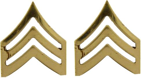 United States Army SGT E5 Insignia of Rank 1" Gold Tone Lapel Pins (Set of Two) in Saudi Arabia