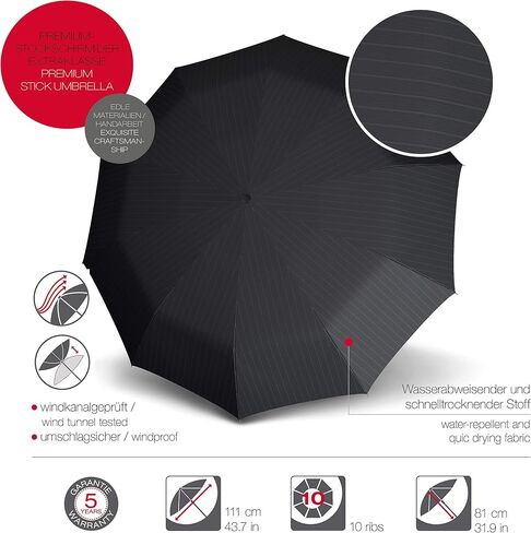 Knirps S.770 Long Automatic Stick Umbrella, Straight, Lightweight, Premium, Italian Maple Wood Handle in Saudi Arabia