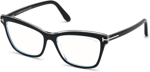 Tom Ford - FT5619-B55001 Shiny Black Square Women Eyeglasses - 55mm in Saudi Arabia