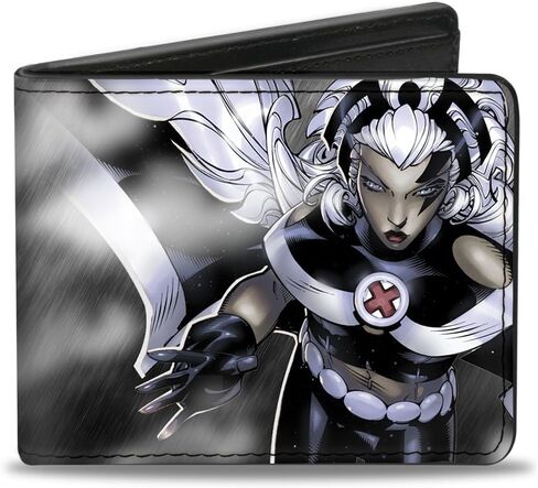 Buckle-Down mens Buckle-down Pu Bifold - X-men Storm Pose/Rain Black/Grays Bi Fold Wallet, Multicolor, 4.0 x 3.5 US in Saudi Arabia