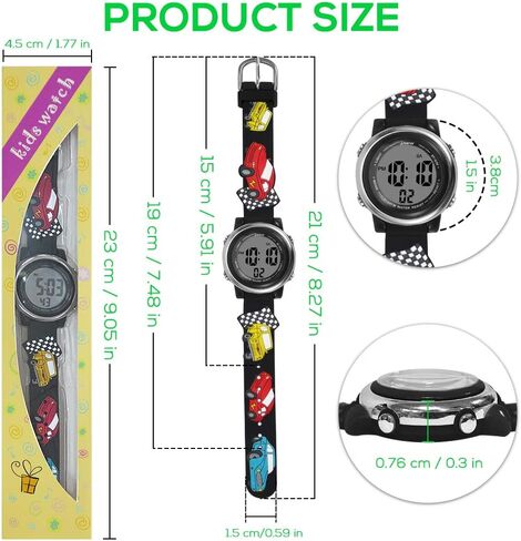 Bigmeda Kids Unicorn Watch Kids Digital Watch 3D Cartoon Band Time عرض التاريخ 7 ألوان خلفية ساعة توقيت إنذار وحيد القرن هدايا لمدة 3-10 سنوات بنات أولاد in Kuwait