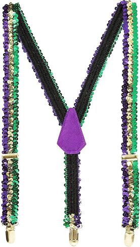 KARMOGSO St. Patricks Day Mardi Gras Deluxe Suspenders Party Supplies, One size, Multicolor in Saudi Arabia