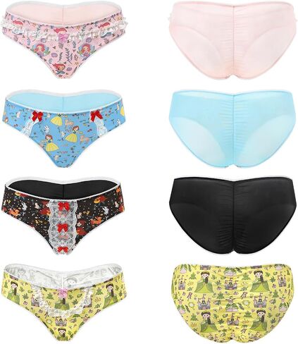 Littleforbig Women's Ladies Soft Cotton Underwear Comfortable Hipster Briefs Fairytale Princess 4 Pack Panties Set in Saudi Arabia