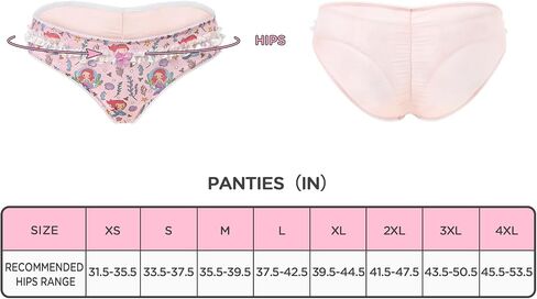 Littleforbig Women's Ladies Soft Cotton Underwear Comfortable Hipster Briefs Fairytale Princess 4 Pack Panties Set in Saudi Arabia