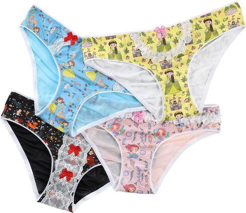 Littleforbig Women's Ladies Soft Cotton Underwear Comfortable Hipster Briefs Fairytale Princess 4 Pack Panties Set in Saudi Arabia