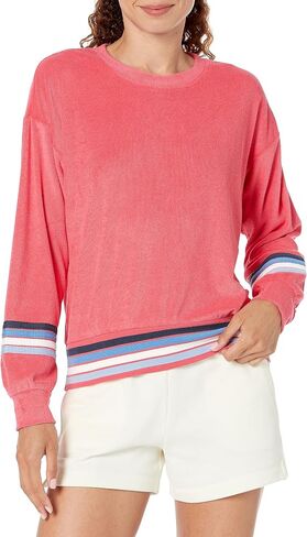 PJ Salvage Women's Loungewear Sporty Stripe Long Sleeve Top in Kuwait