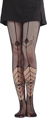 جوارب نسائية من KADBLE، جوارب شبكية ضيقة على شكل جمجمة، شبكة صيد السمك، زي الهالوين، 3 أزواج in Kuwait