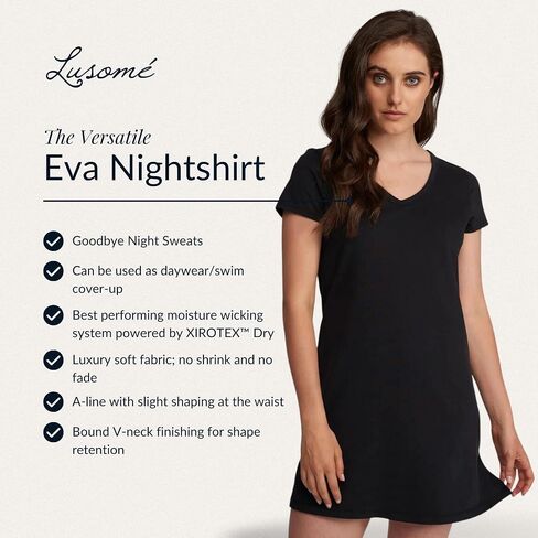 Lusomé Eva Shirt Women's Cooling Nightshirt - Better than Moisture Wicking in Saudi Arabia