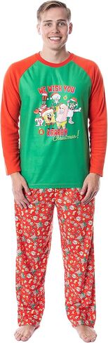 Nickelodeon Mens' SpongeBob SquarePants Krabby Christmas Pajama Set in Saudi Arabia