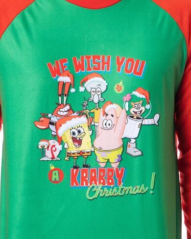 Nickelodeon Mens' SpongeBob SquarePants Krabby Christmas Pajama Set in Saudi Arabia