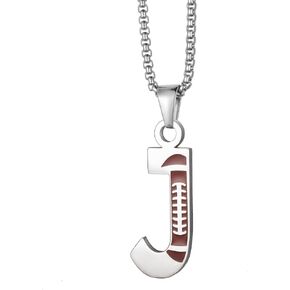 EZUY GNAY Letter Football Stainless steel Football Necklace Player Number Pendant silver Athlete LetterJewelry in Kuwait