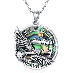 PROESS Eagle Necklace 925 Sterling Silver Mountain with Sun Necklace Camper Gifts Jewelry for Women Men in Saudi Arabia