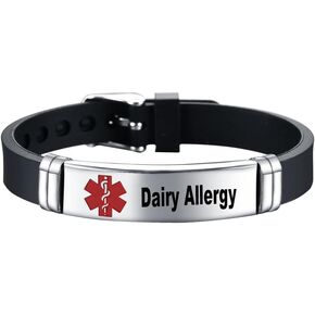 RENYILIN Stainless steel Medical ID bracelet Eco-friendly silicone bracelet adjustable medical alert ID emergency first aid jewelry in Kuwait