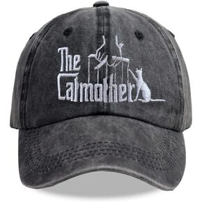 Cat Mother Hats for Women, Gifts for Mom, Adjustable Washed Cotton Embroidered Mama Baseball Cap in Kuwait