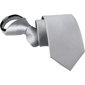 Elfeves Zipper Tie for Big Boys Mens Wedding Solid Color Designer Skinny Pre-tied Neckties in Kuwait