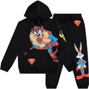 DC Comics Boys Pullover Hoodie and Jogger Sweatpants Set, Superman & Batman Sets for Little and Big Boys Sizes 4-20