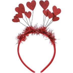 WLLHYF Sequins Heart Headband, Christmas Glitter Heart Hair Band Heart Shape Headband Valentine's Day Red Heart Head Bopper Hair Accessoires for Women Girls(red) in Saudi Arabia