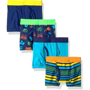 Trimfit Boys Cotton/Spandex Boxer Briefs (Pack of 4 Tagless Kids Underwear)