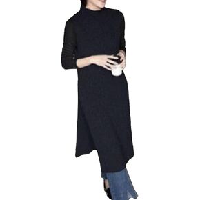 xxxiticat Women's Mock Neck Long Sweater Vest Sleeveless High Split Slit Hem Knitted Pullover Sweater Jumpers Outerwear in Kuwait