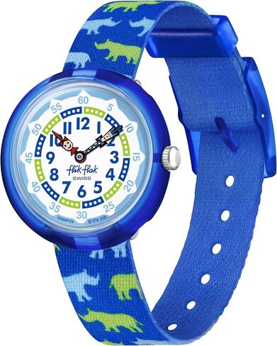 Flik Flak Kids' STANDARD (R25 STORY TIME) bio-sourced Plastic Quartz Recycled pet Strap, Blue, 14 Casual Watch (Model: ZFBNP174) in Kuwait