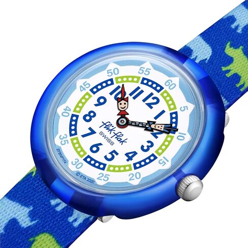 Flik Flak Kids' STANDARD (R25 STORY TIME) bio-sourced Plastic Quartz Recycled pet Strap, Blue, 14 Casual Watch (Model: ZFBNP174) in Kuwait