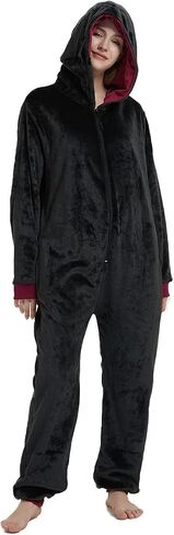 Unpifolov Men and Women Flannel Pajamas Four Magic College Styles Jumpsuit Couple Adult Sportswear Hooded Homewear in Kuwait