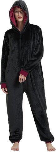 Unpifolov Men and Women Flannel Pajamas Four Magic College Styles Jumpsuit Couple Adult Sportswear Hooded Homewear in Kuwait