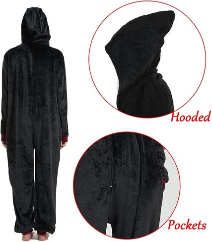 Unpifolov Men and Women Flannel Pajamas Four Magic College Styles Jumpsuit Couple Adult Sportswear Hooded Homewear in Kuwait