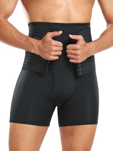 bslingerie Men Slimming Tummy Control Shorts Compression High Waist Shapewear Hip Enhancer Brief in Saudi Arabia