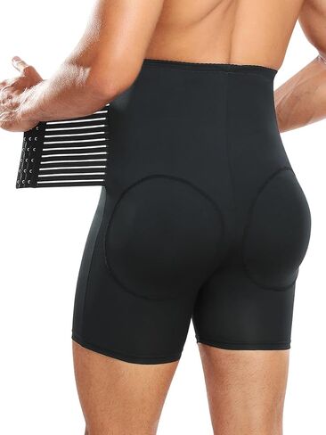 bslingerie Men Slimming Tummy Control Shorts Compression High Waist Shapewear Hip Enhancer Brief in Saudi Arabia
