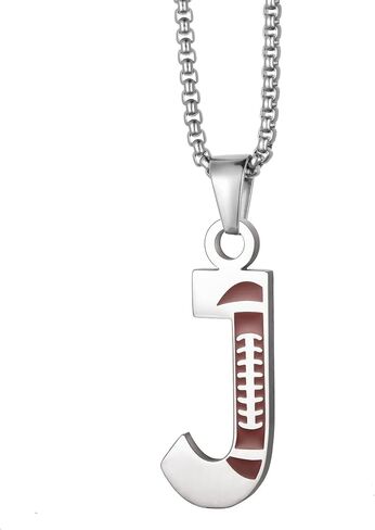 EZUY GNAY Letter Football Stainless steel Football Necklace Player Number Pendant silver Athlete LetterJewelry in Kuwait