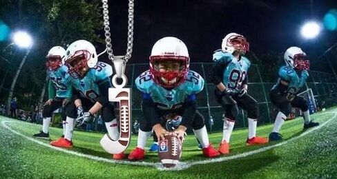 EZUY GNAY Letter Football Stainless steel Football Necklace Player Number Pendant silver Athlete LetterJewelry in Kuwait
