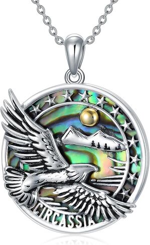 PROESS Eagle Necklace 925 Sterling Silver Mountain with Sun Necklace Camper Gifts Jewelry for Women Men in Saudi Arabia