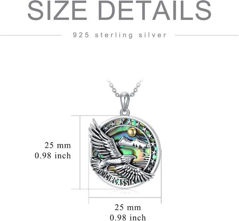 PROESS Eagle Necklace 925 Sterling Silver Mountain with Sun Necklace Camper Gifts Jewelry for Women Men in Saudi Arabia