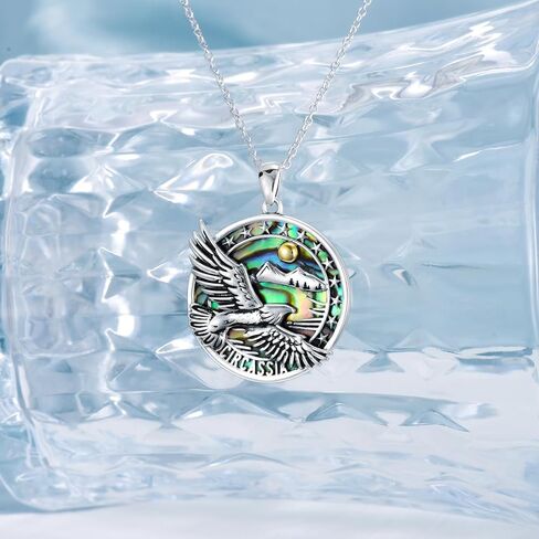 PROESS Eagle Necklace 925 Sterling Silver Mountain with Sun Necklace Camper Gifts Jewelry for Women Men in Saudi Arabia