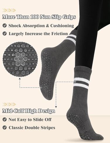 Pilates Socks with Grips for Women Barre Socks Yoga Socks for Women Non Slip Socks Mens Hospital Socks Sticky Socks in Kuwait
