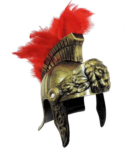 NOVELTY GIANT WWW.NOVELTYGIANT.COM Roman Trojan Warrior Spartan Soldier Plastic Costume Helmet w/Red Feather Crest in Saudi Arabia