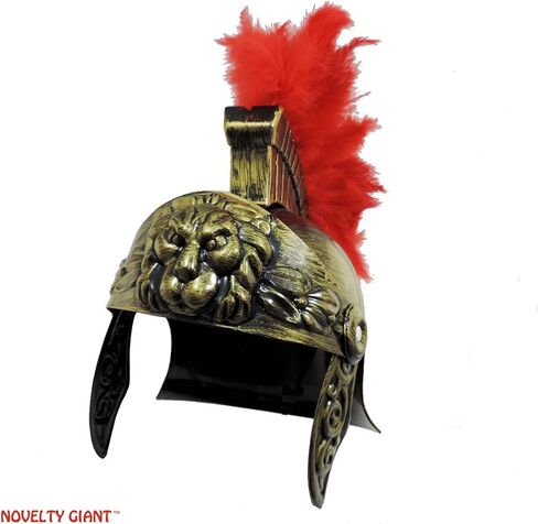 NOVELTY GIANT WWW.NOVELTYGIANT.COM Roman Trojan Warrior Spartan Soldier Plastic Costume Helmet w/Red Feather Crest in Saudi Arabia