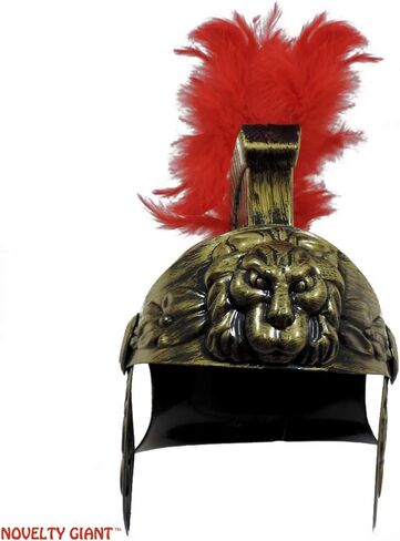 NOVELTY GIANT WWW.NOVELTYGIANT.COM Roman Trojan Warrior Spartan Soldier Plastic Costume Helmet w/Red Feather Crest in Saudi Arabia