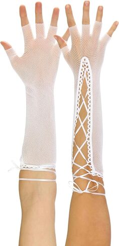 قفازات ToBeInStyle النسائية برباط للمعصم أو الكوع بطول شبكة صيد السمك بدون أصابع لتدفئة الذراع in Kuwait