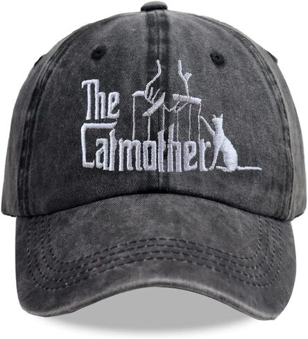 Cat Mother Hats for Women, Gifts for Mom, Adjustable Washed Cotton Embroidered Mama Baseball Cap in Kuwait