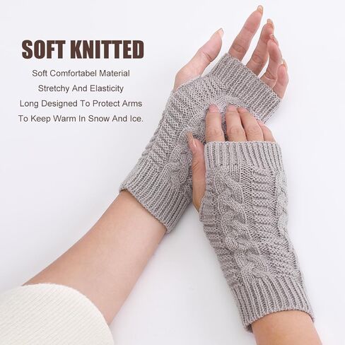 قفازات Ralleyfun لتدفئة الذراع بدون أصابع، قفازات شتوية، قفازات ThumbHole in Kuwait