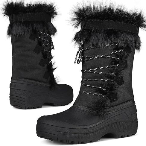 Lovee Cosee Snow Boots for Women Waterproof Warm Winter Wide Calf Boots Non-slip Work shoes in Kuwait