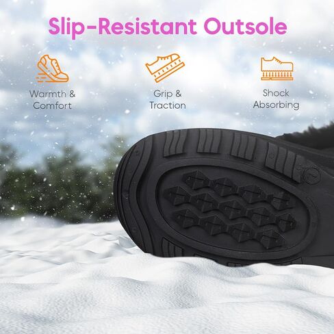 Lovee Cosee Snow Boots for Women Waterproof Warm Winter Wide Calf Boots Non-slip Work shoes in Kuwait